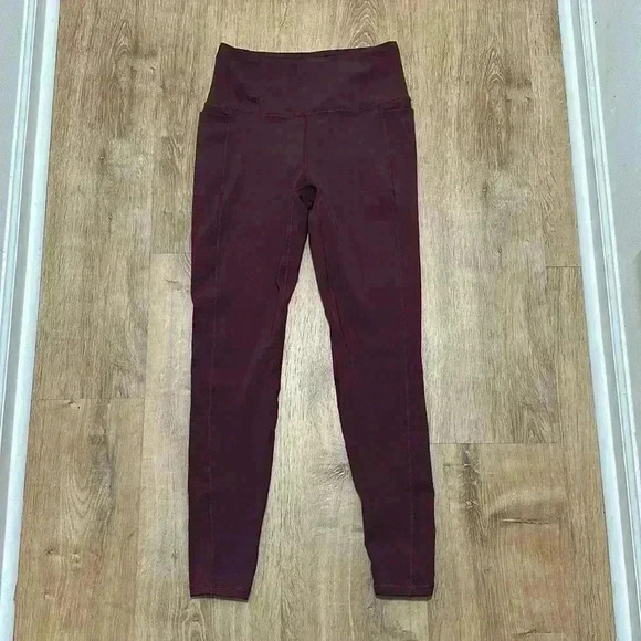 SPYDER | Maroon Crop Activewear Workout Leggings - Picture 2 of 5